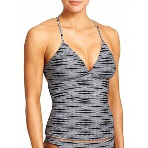 Athleta Ariel Cut Out Tankini‎ Swim Top Black White